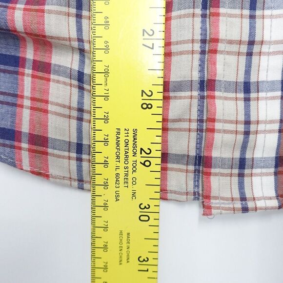 Townsley Shirt Men Medium Multicolor Check Polyester Pearl Snap Collared Classic - Picture 5 of 7